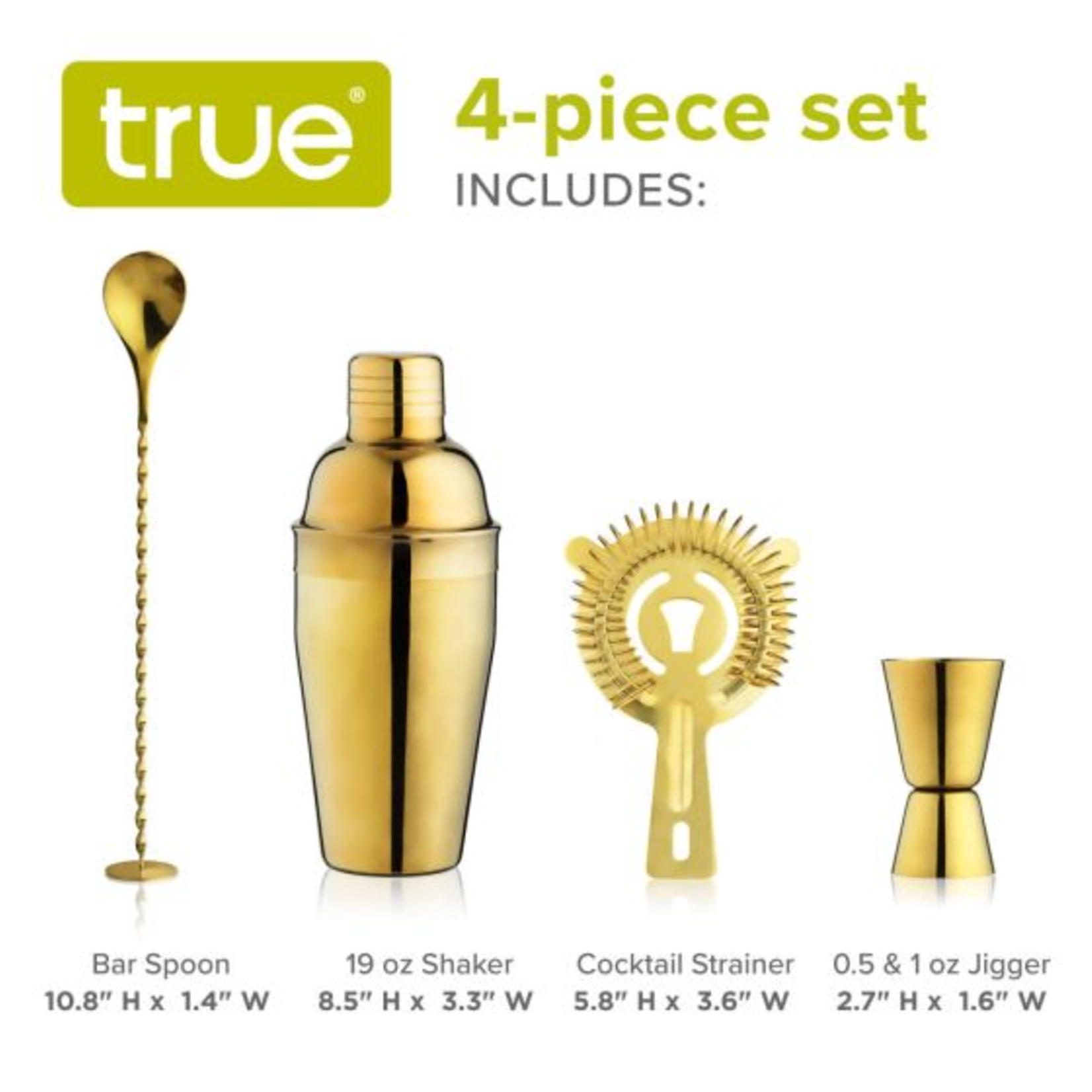 True Fabrications Gold Barware Set | True Fabrications