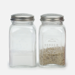 RSVP Retro Salt & Pepper Shakers - Clear, 8 oz. (.24L)