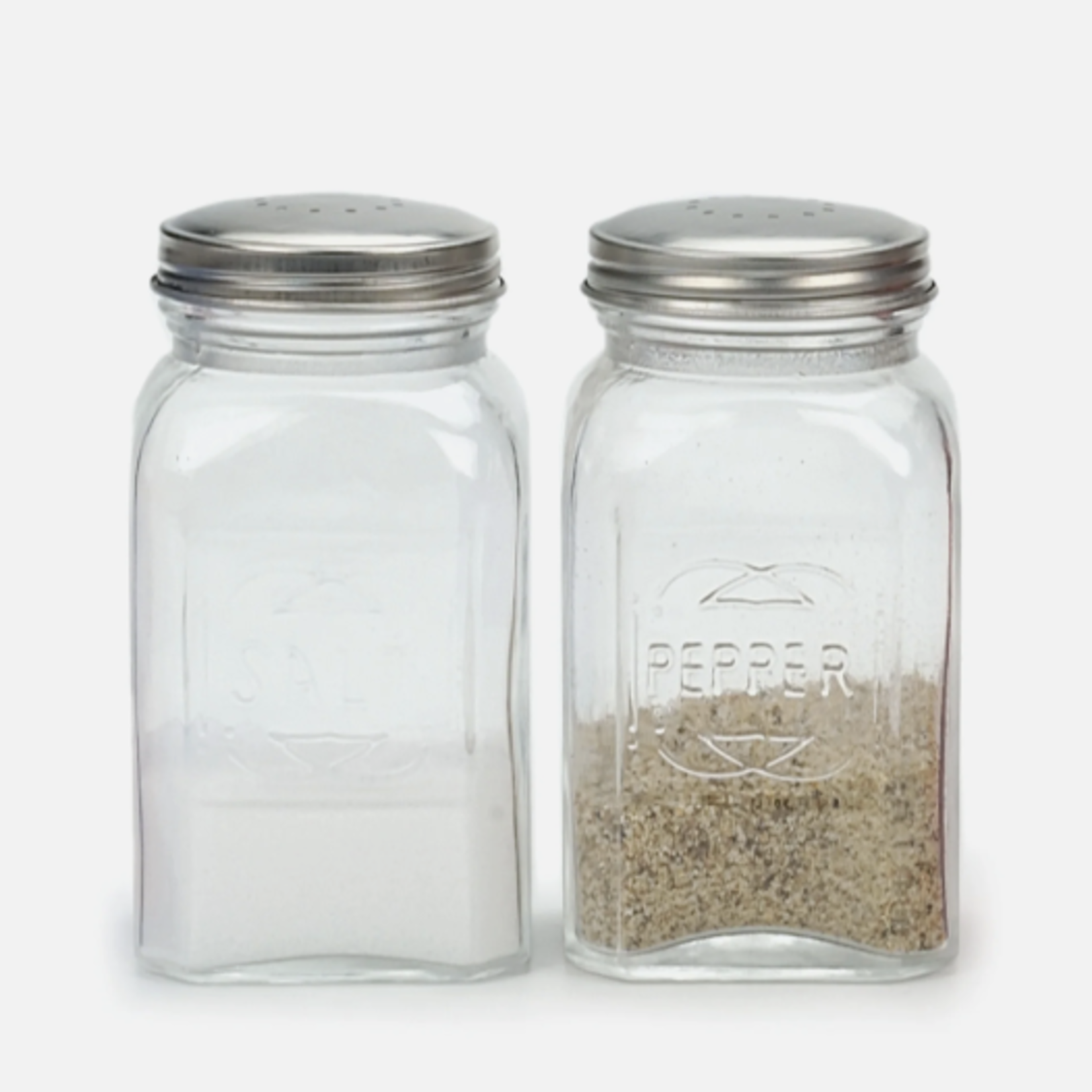 RSVP Retro Salt & Pepper Shakers - Clear, 8 oz. (.24L) | RSVP