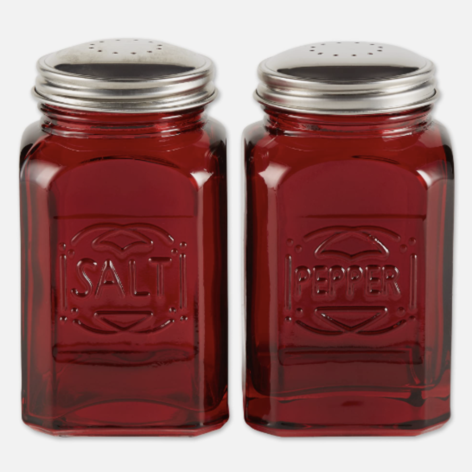 RSVP RETRO GLASS S&P SET - RED | RSVP