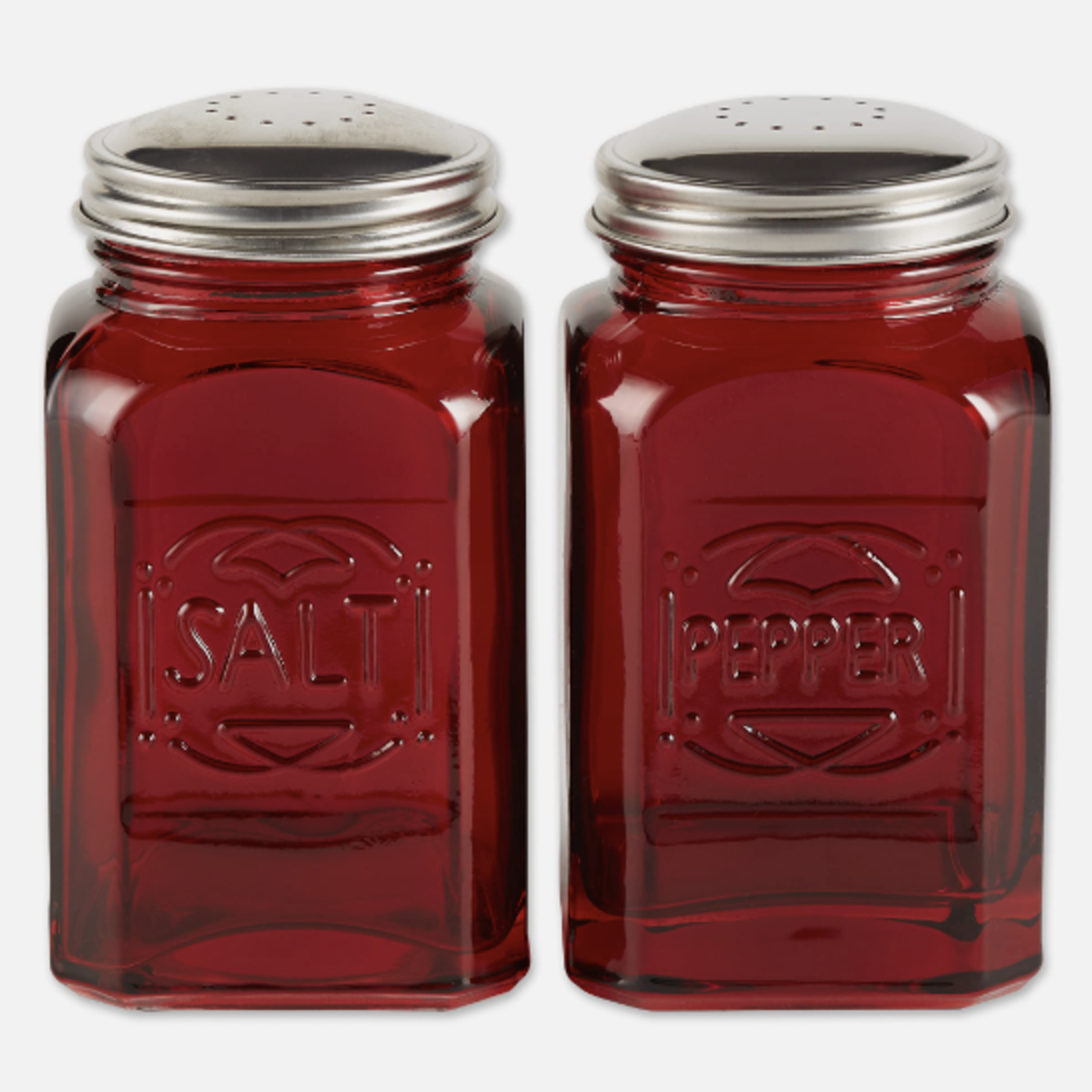 RSVP Retro Salt & Pepper Shakers - Red, 8 oz. (.24L)
