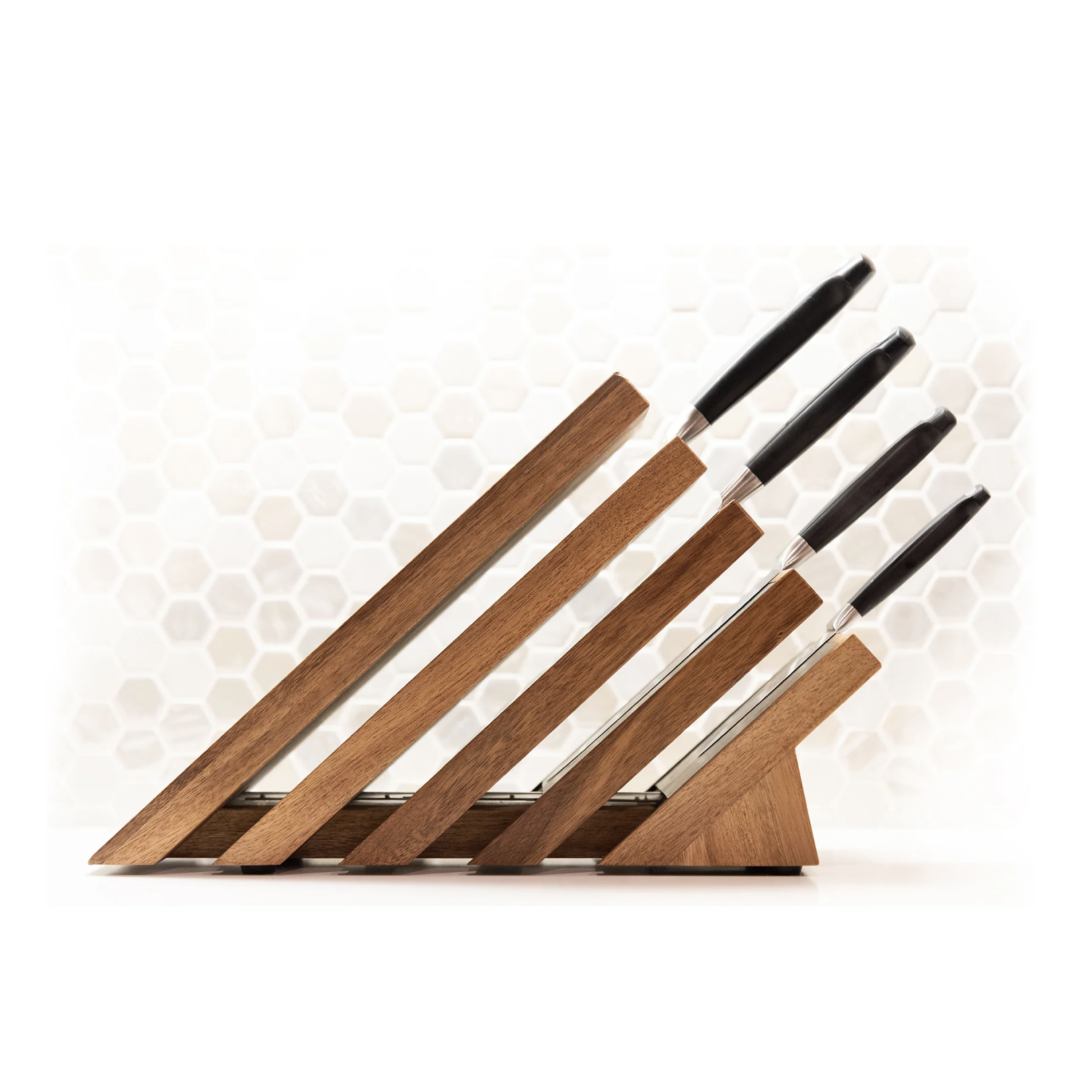 Messermeister Magnetic Knife Block Acacia with UV light | Messermeister