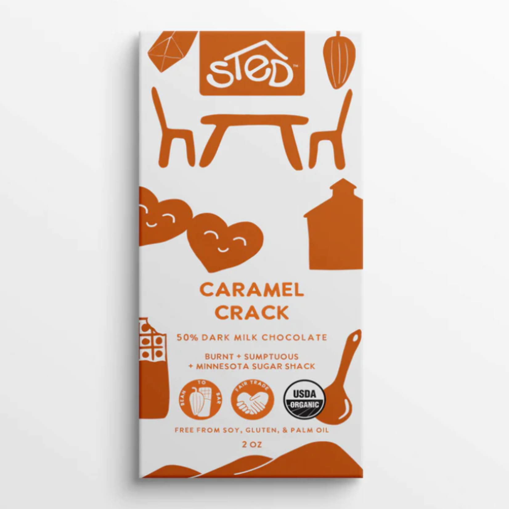 Sted Foods Caramel Crack Dark Milk Chocolate Bar | Sted