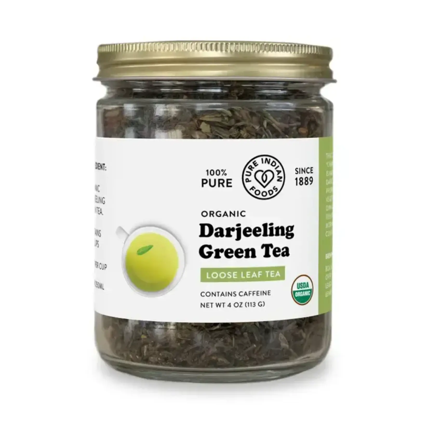 Pure Indian Foods Darjeeling Green Tea, Organic