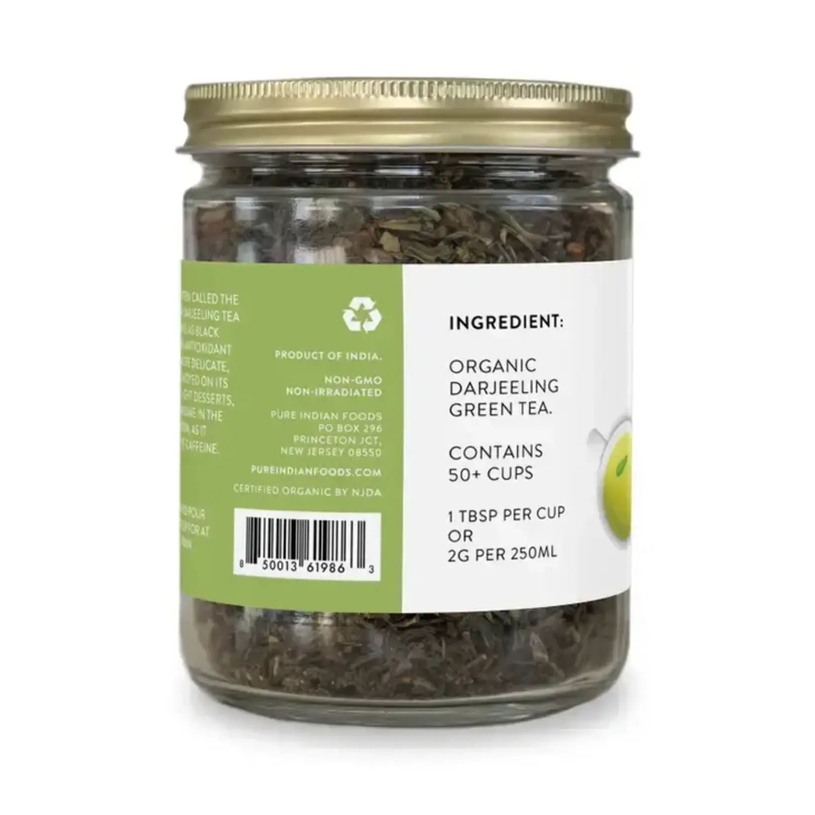Pure Indian Foods Darjeeling Green Tea, Organic