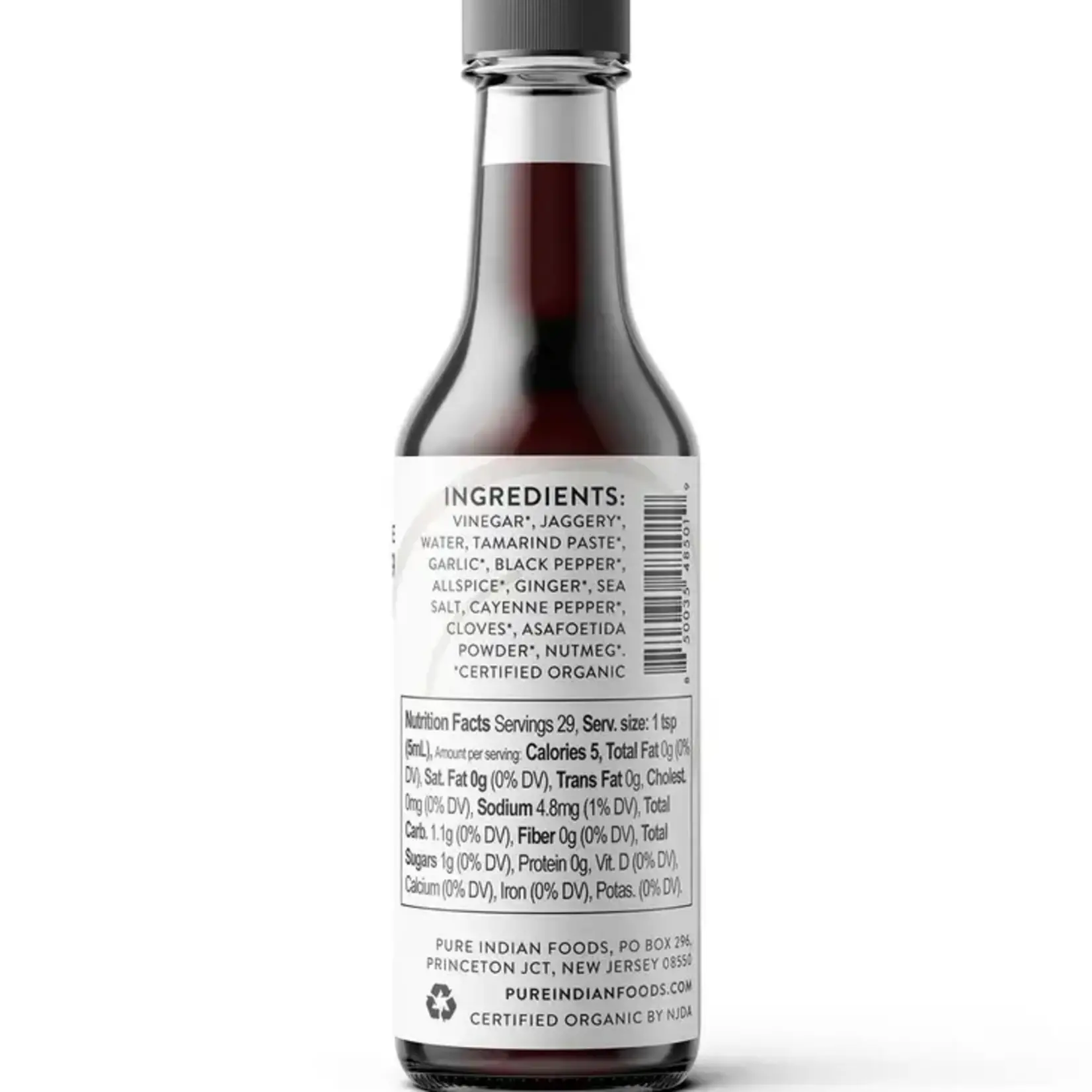 Pure Indian Foods Worcestershire Sauce, Certified Organic - 5 fl oz