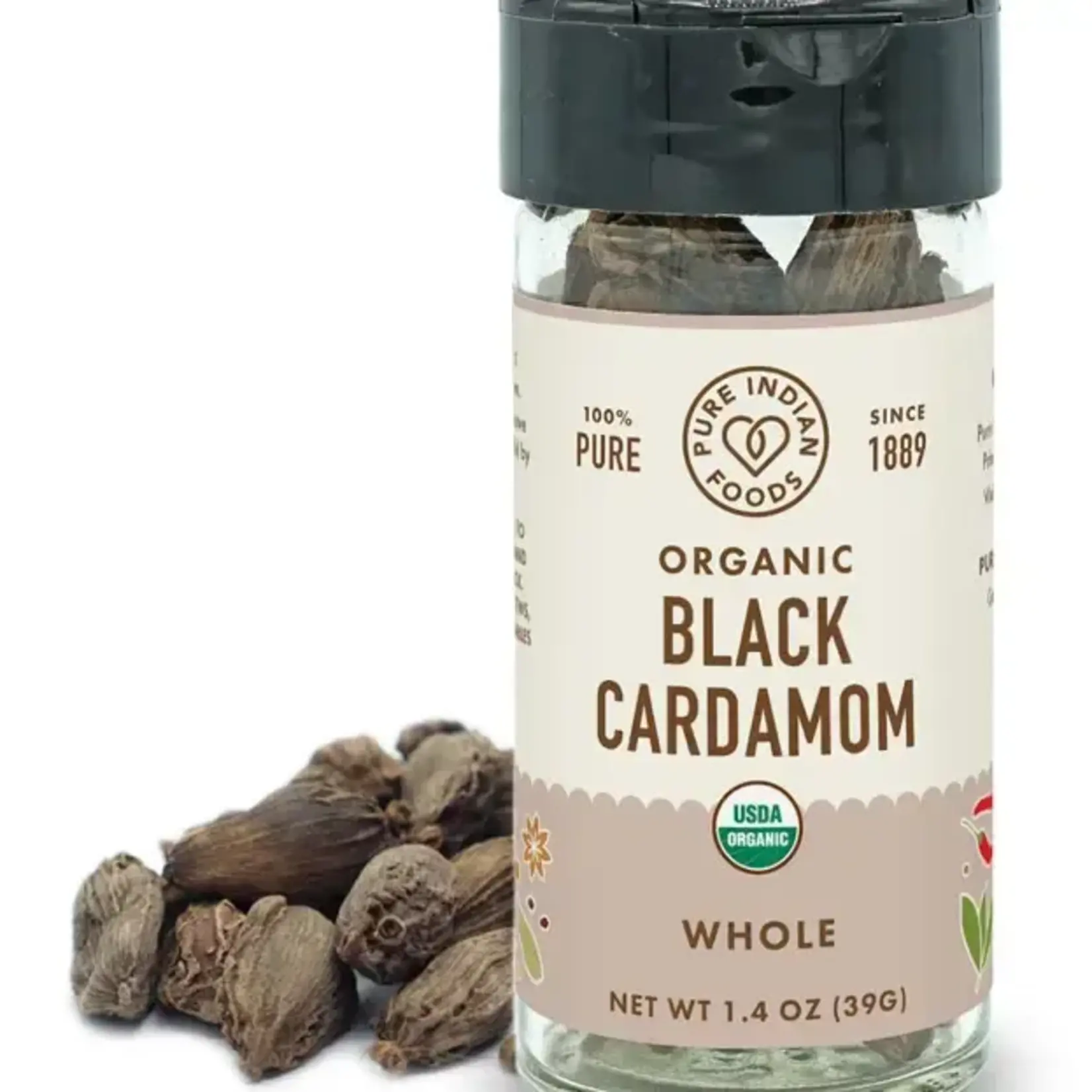 Pure Indian Foods Black Cardamom Whole Pods | Pure Indian Foods