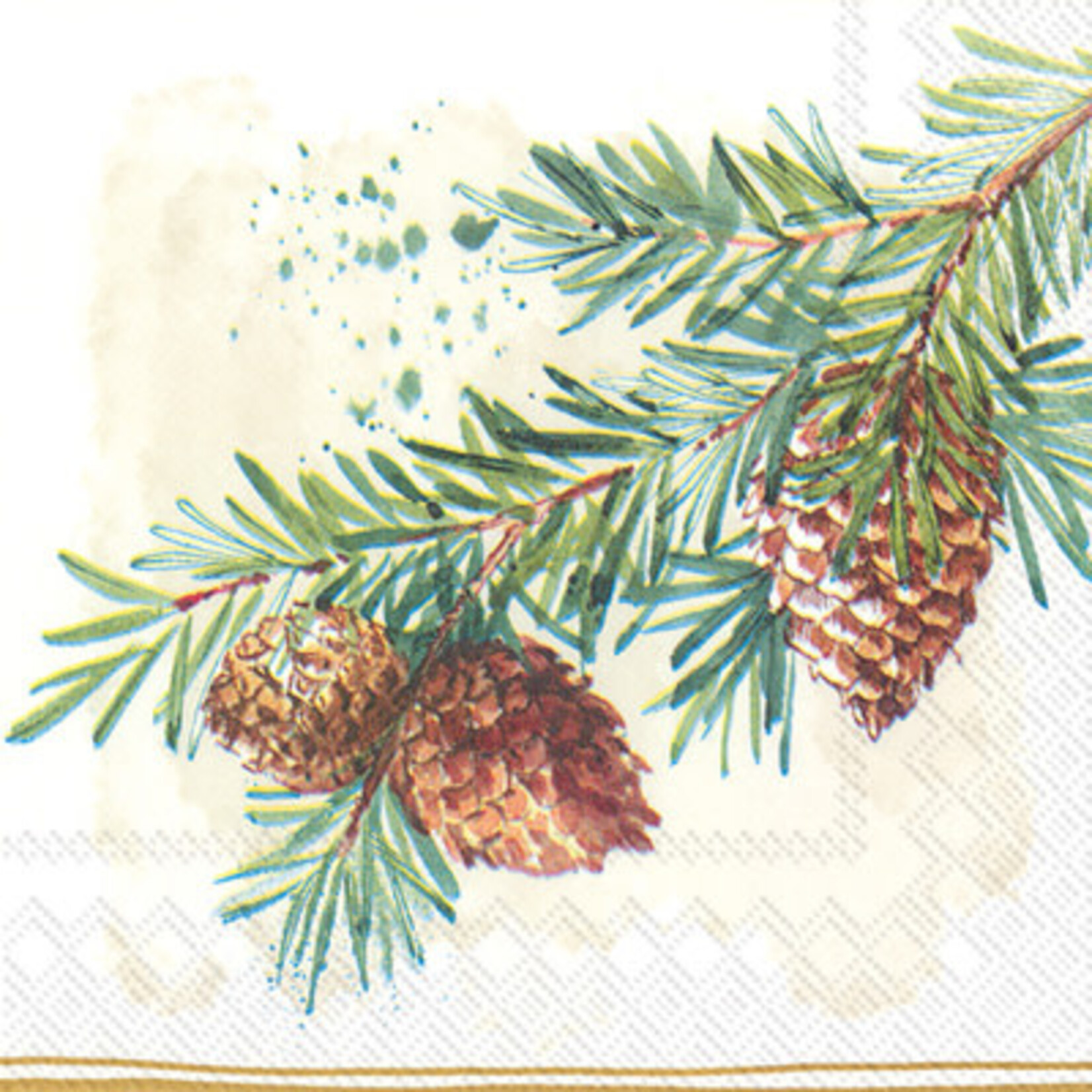 Luncheon Napkin, Decorative Branches