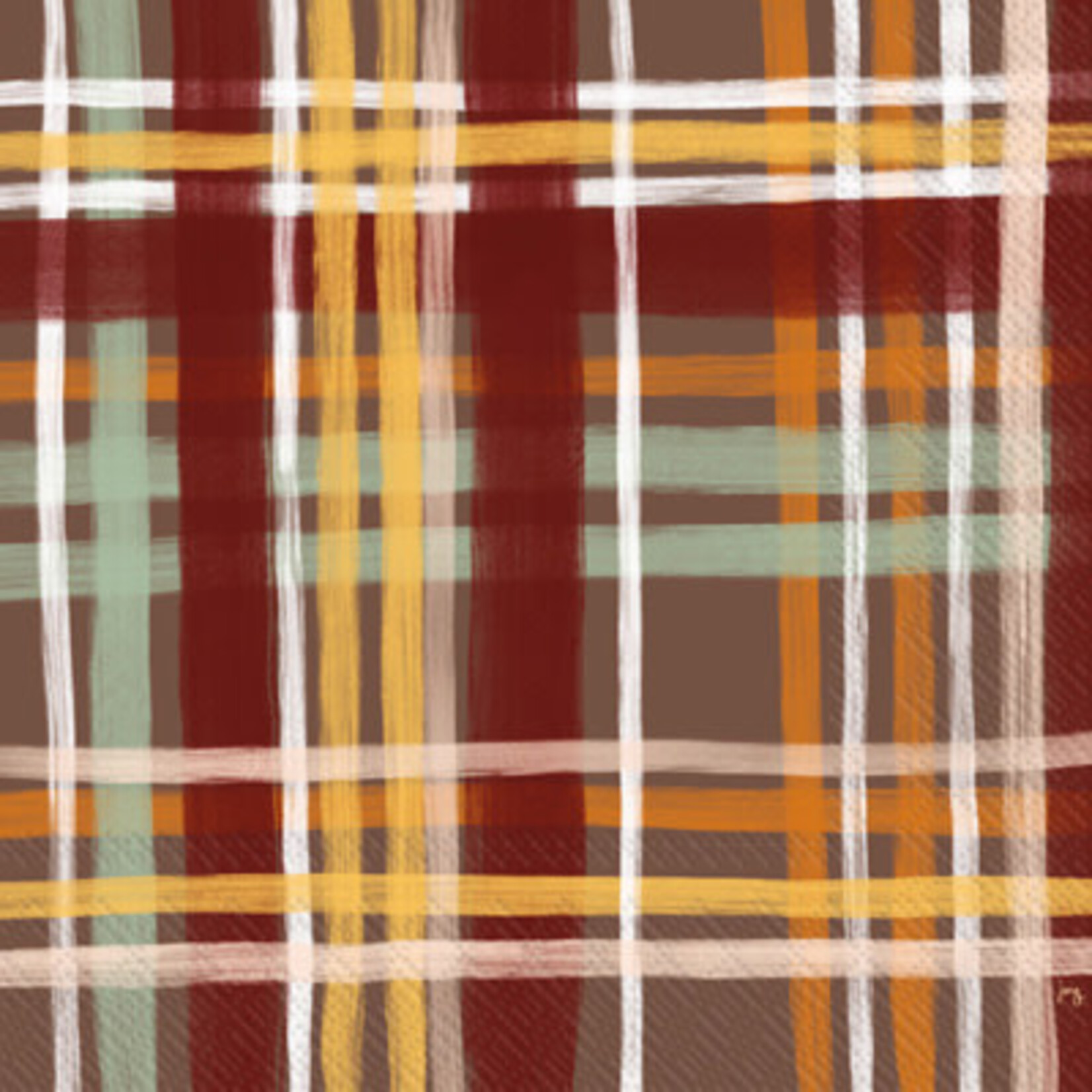 Boston International Cocktail Napkin, Fall Plaid | Boston International