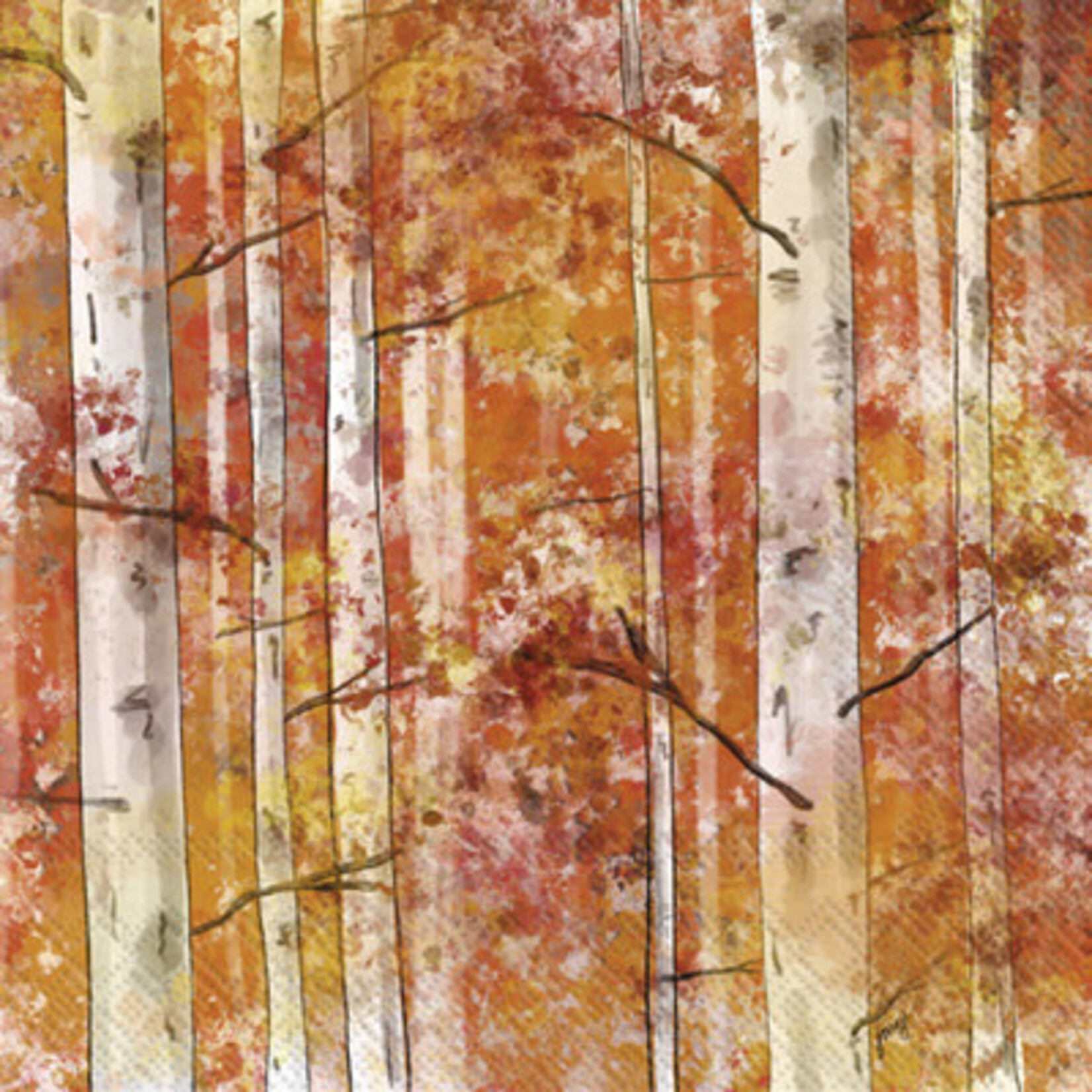 Boston International Cocktail Napkin, Autumn Birch