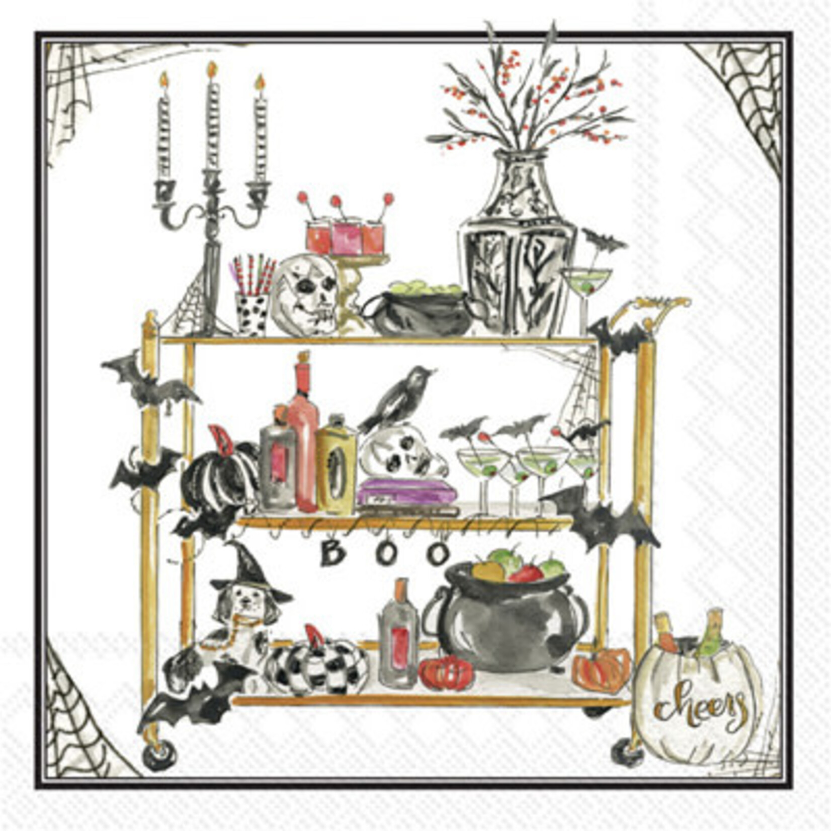 Boston International Cocktail Napkin, Halloween Bar Cart | Boston International