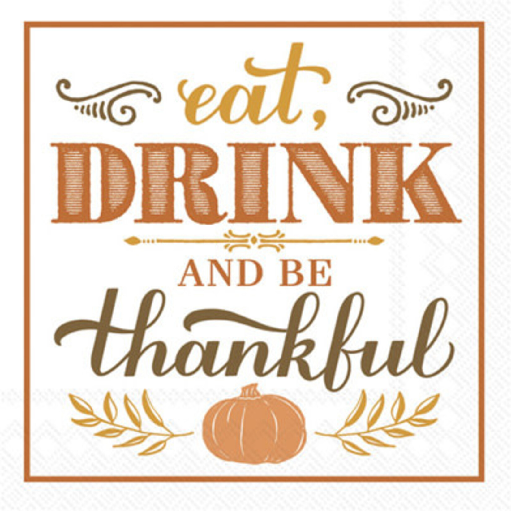 Boston International Cocktail Napkin, Eat Drink Be Thankful | Boston International