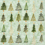 Boston International Luncheon Napkin, Christmas Tree Pattern