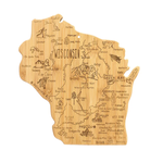 Totally Bamboo Destination Wisconsin State-Shaped Serving & Cutting Board