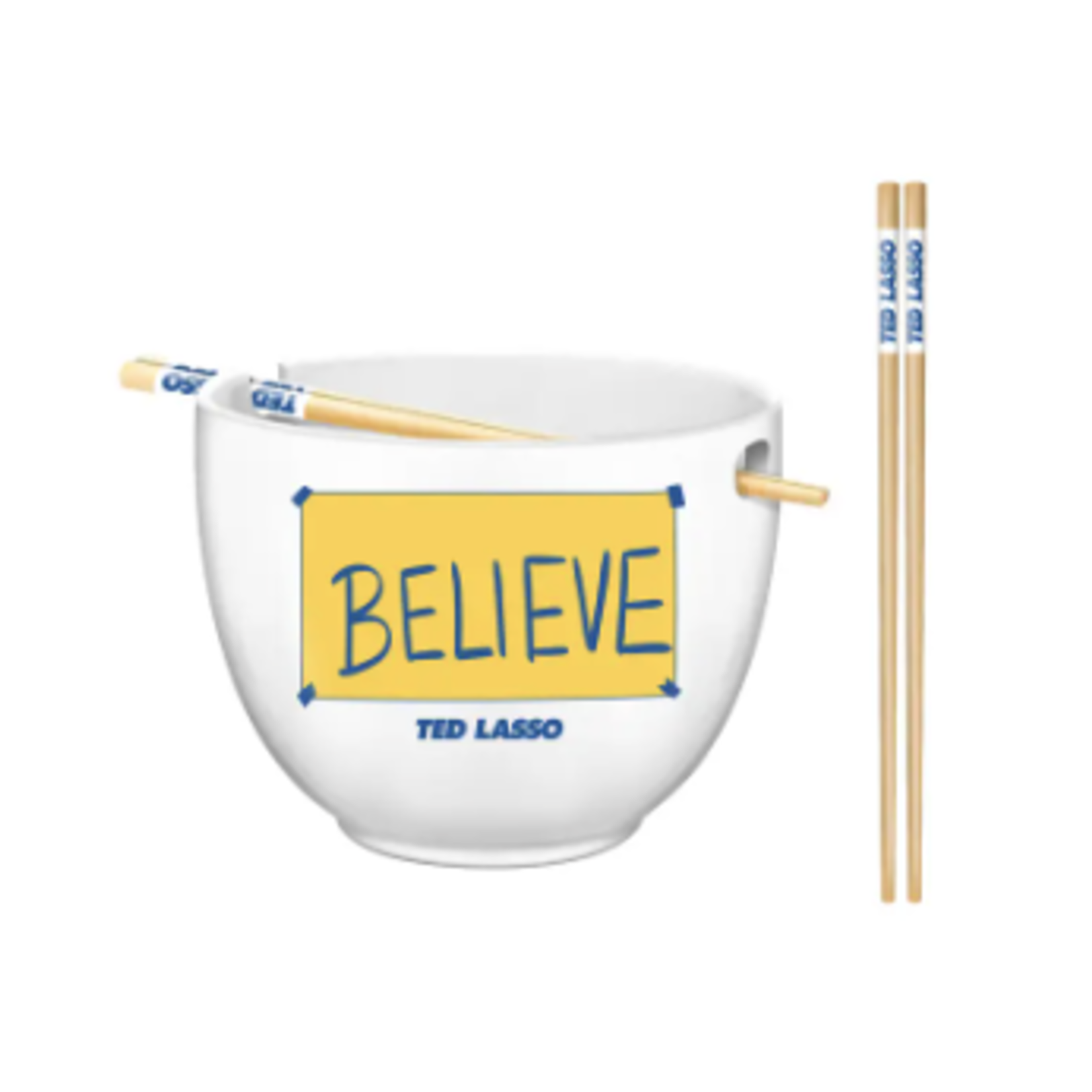 Silver Buffalo Bowl & Chopsticks - Ted Lasso Believe | Silver Buffalo