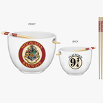 Silver Buffalo Bowl & Chopsticks - Harry Potter Hogwarts Crest
