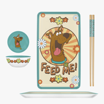 Silver Buffalo Scooby Doo Retro Flowers Feed Me Boxed 3pc Ceramic Sushi Set