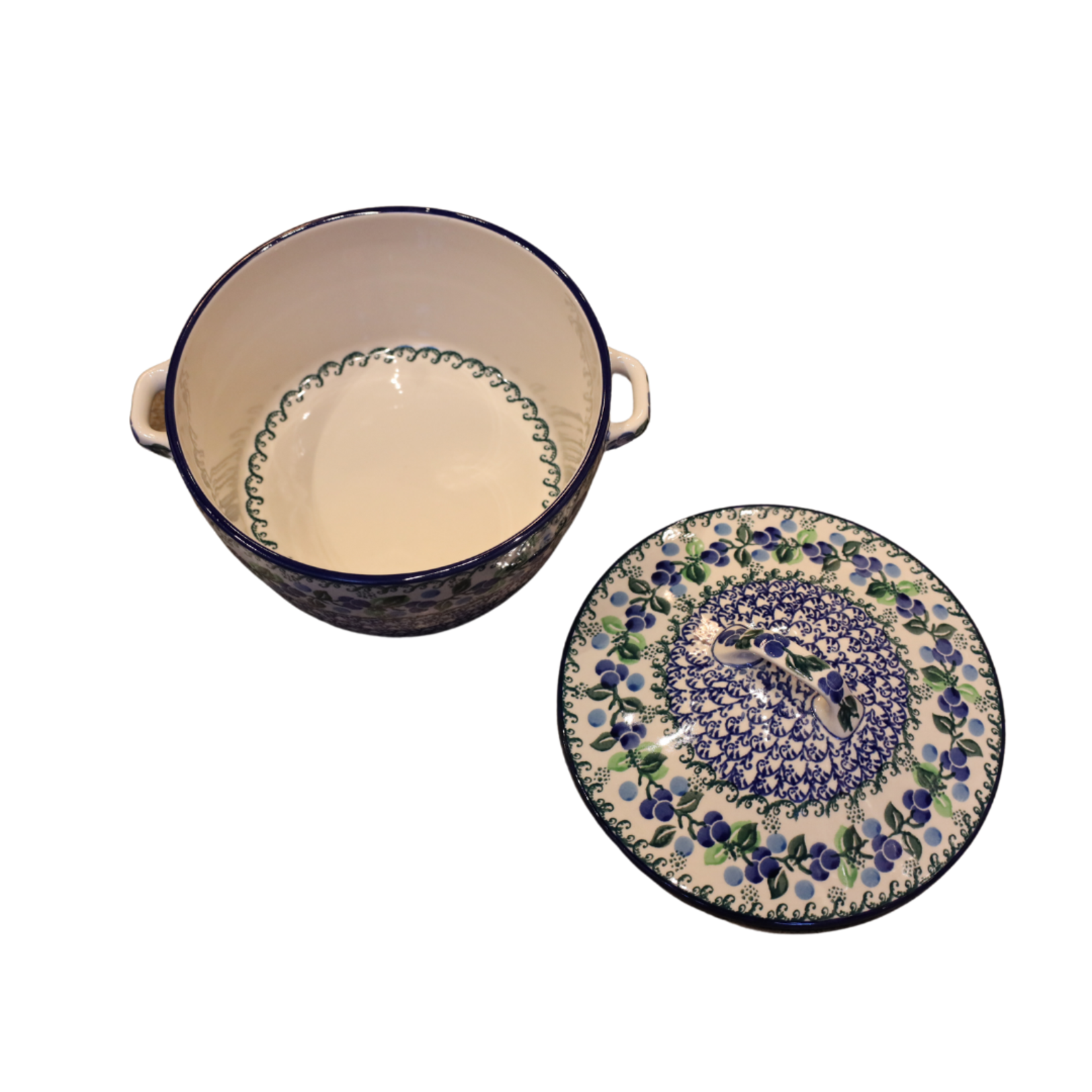 Polish Pottery Covered Casserole Dish, Berries | Polish Pottery