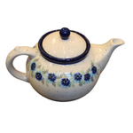 European Design Imports Inc. Polish Pottery Teapot 5 Cup, White w/ Red Flower