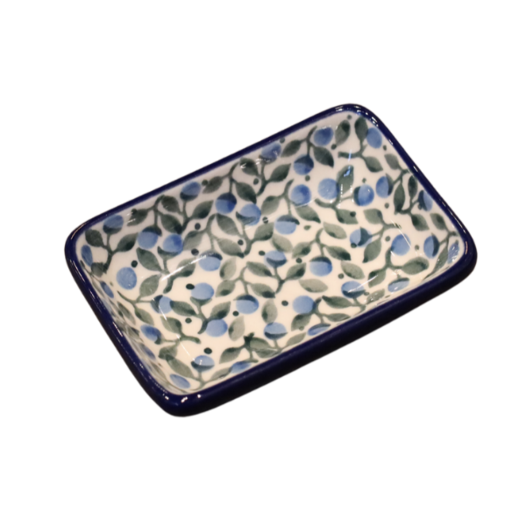 Polish Pottery Condiment Dish, Blueberry | Polish Pottery
