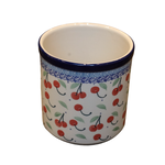 Polish Pottery Utensil Crock, Lg, Cherries | Polish Pottery