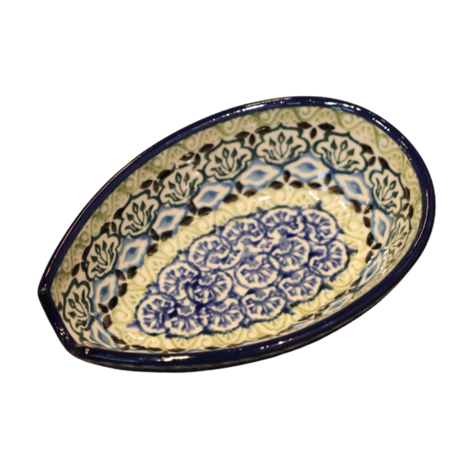 Polish Pottery Spoon Rest - Short, Eggshell | Polish Pottery