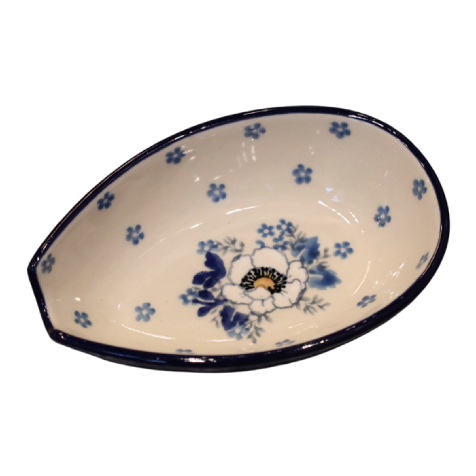 Polish Pottery Spoon Rest - Short Flower | Polish Pottery