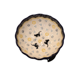 Polish Pottery Scalloped Bowl, 4.5" Cat | Polish Pottery