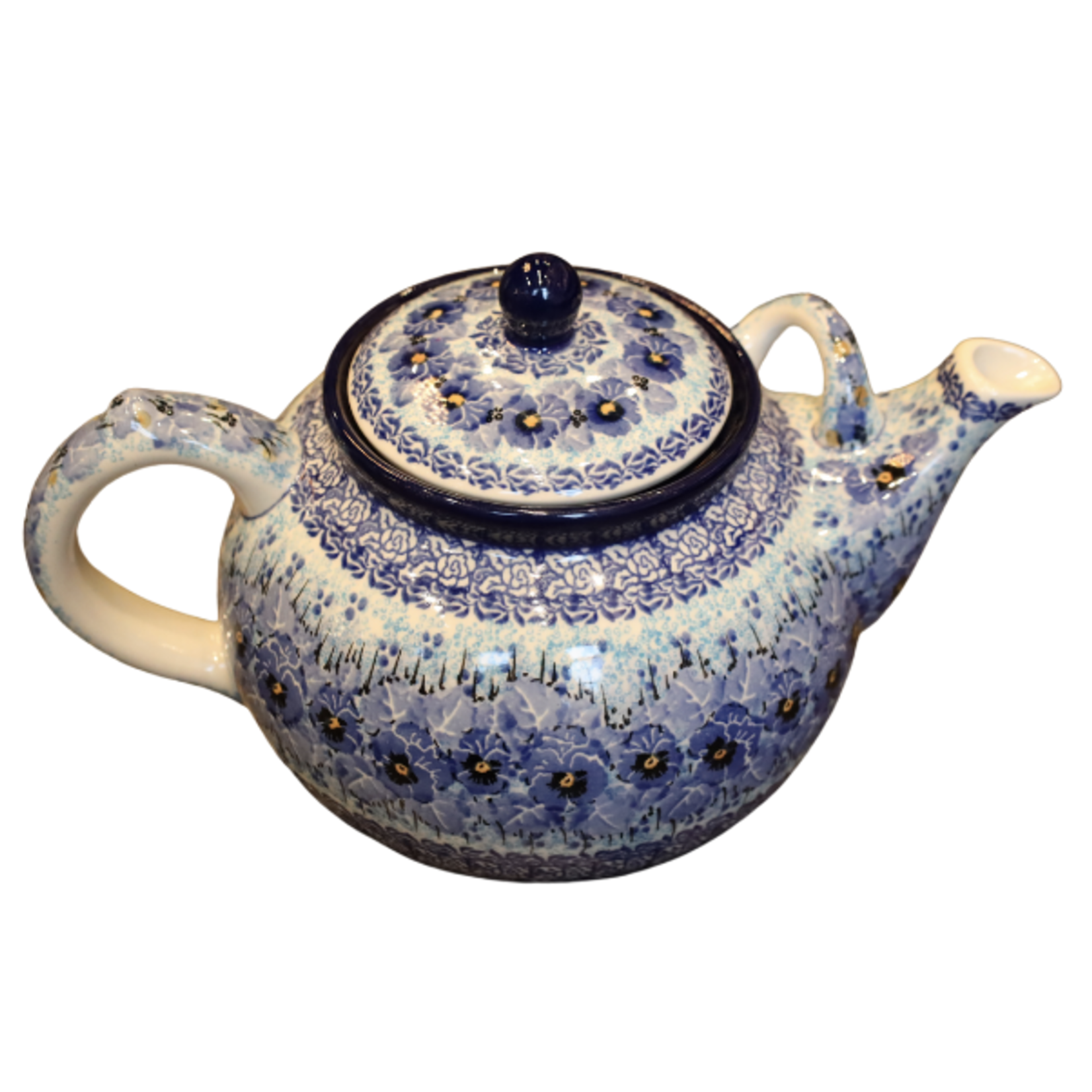 Polish Pottery Teapot Large 7 Cup - UNIKAT Blue | Polish Pottery