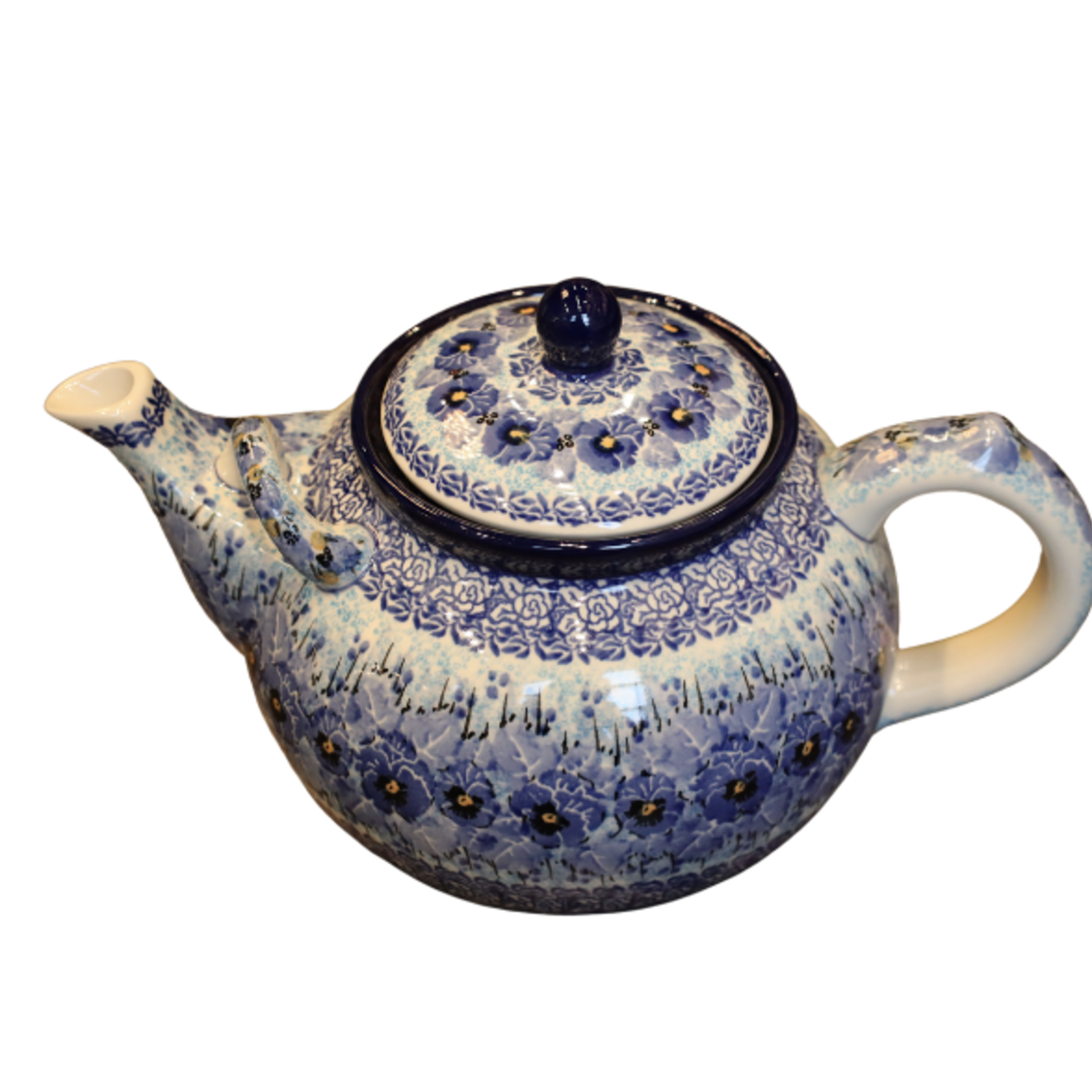 Polish Pottery Teapot Large 7 Cup - UNIKAT Blue | Polish Pottery