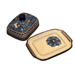 Polish Pottery Euro Butter Dish - UNIKAT Blue | Polish Pottery