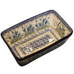 Polish Pottery Loaf Baker, Blue Tulip | Polish Pottery