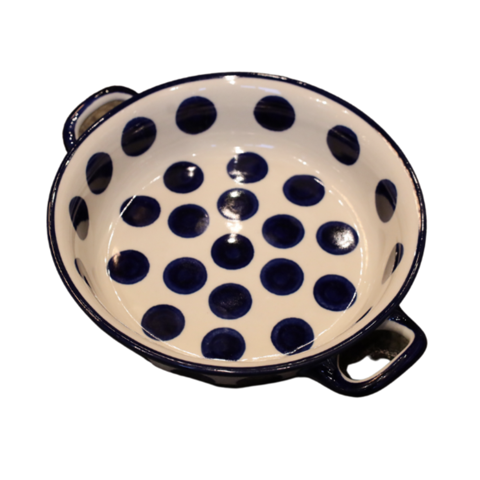 Polish Pottery Round Baker, 6.5", Dots | Polish Pottery