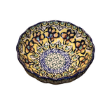 Polish Pottery Scalloped Bowl, 4.5" - UNIKAT, Flame | Polish Pottery