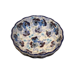 European Design Imports Inc. Polish Pottery Scalloped Bowl, 4.5" - UNIKAT Gloss