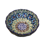 European Design Imports Inc. Polish Pottery Scalloped Bowl, 4.5" - UNIKAT Blue/Green