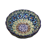 Polish Pottery Scalloped Bowl, 4.5" - UNIKAT Blue/Green | Polish Pottery