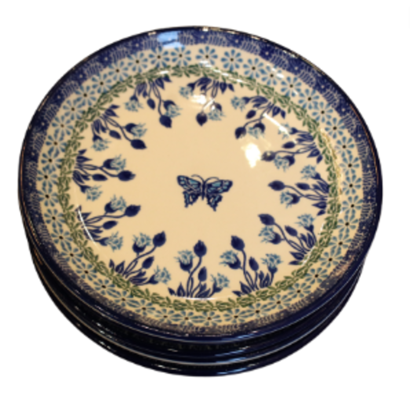 European Design Imports Inc. Polish Pottery Dessert Plate, Butterfly