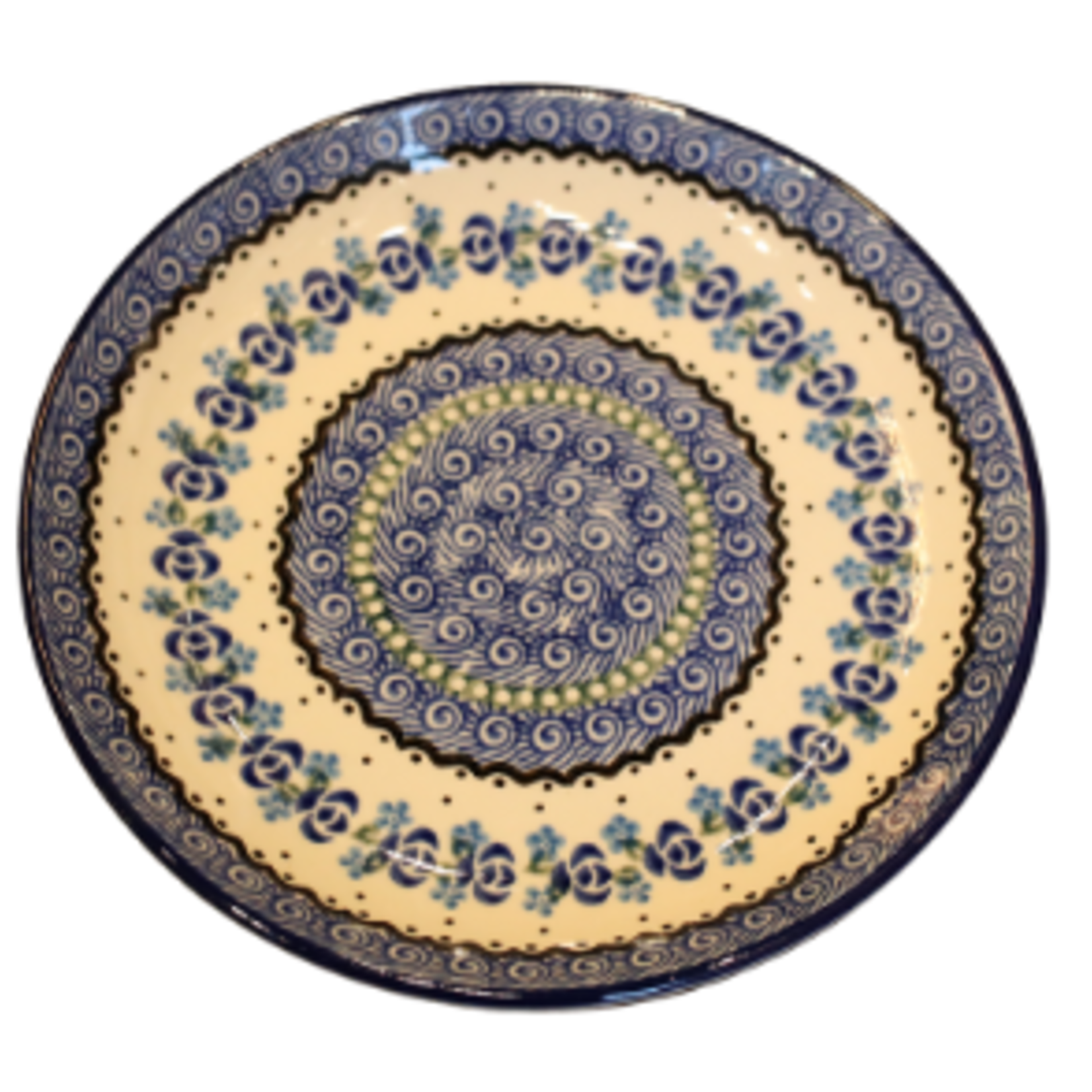 Polish Pottery Dessert Plate, Swirls | Polish Pottery