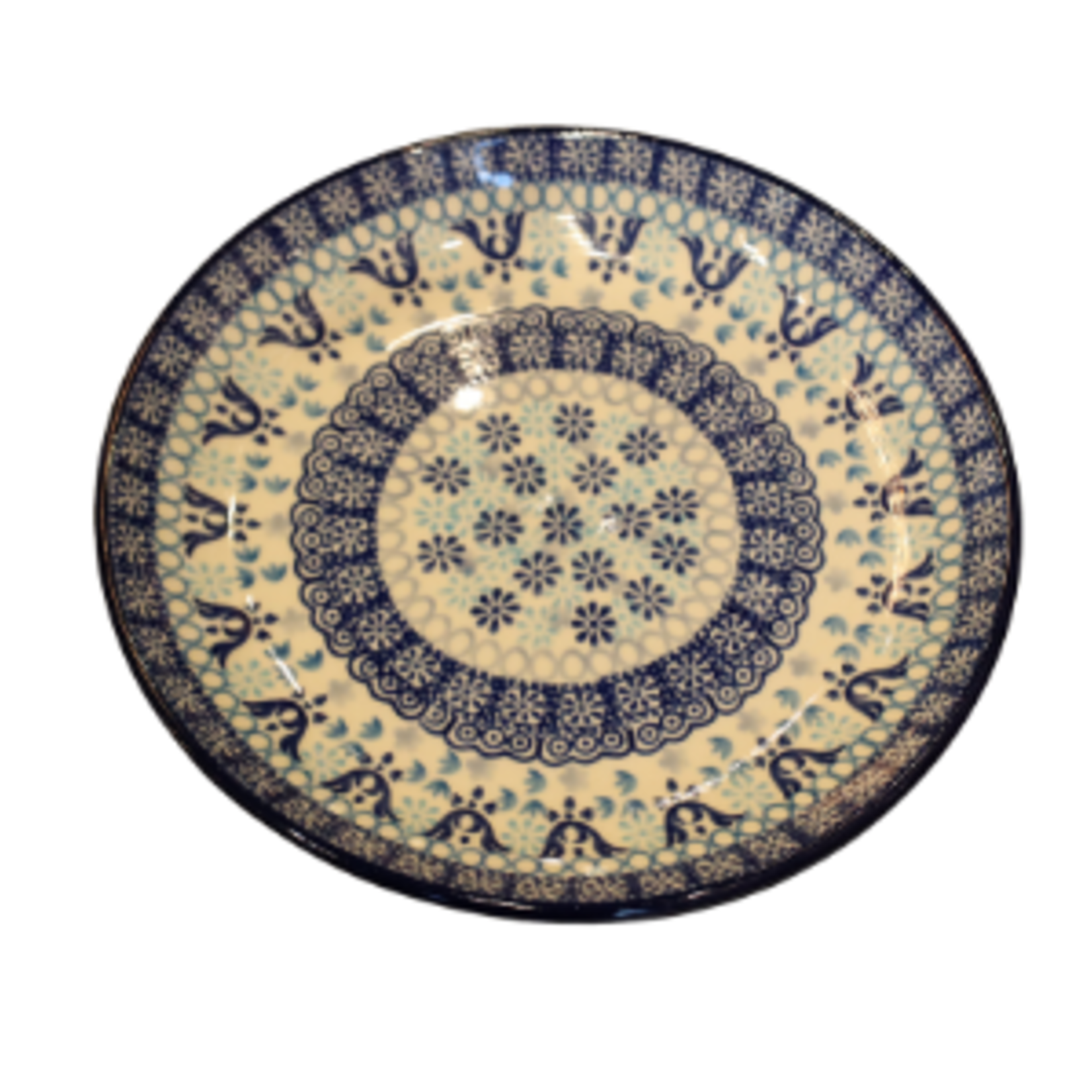 Polish Pottery Dessert Plate, Two Circles | Polish Pottery