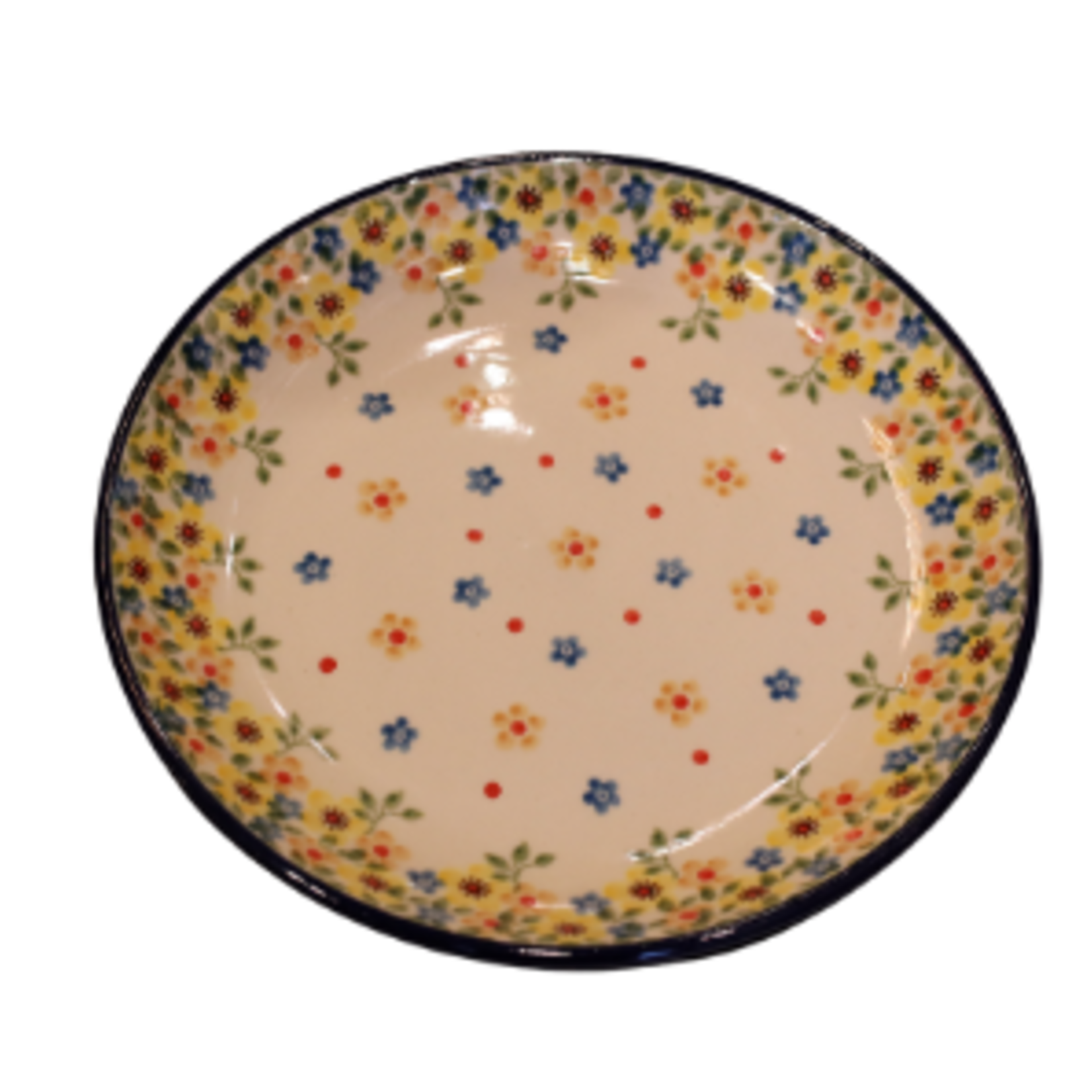 Polish Pottery Dessert Plate, Small Flowers | Polish Pottery