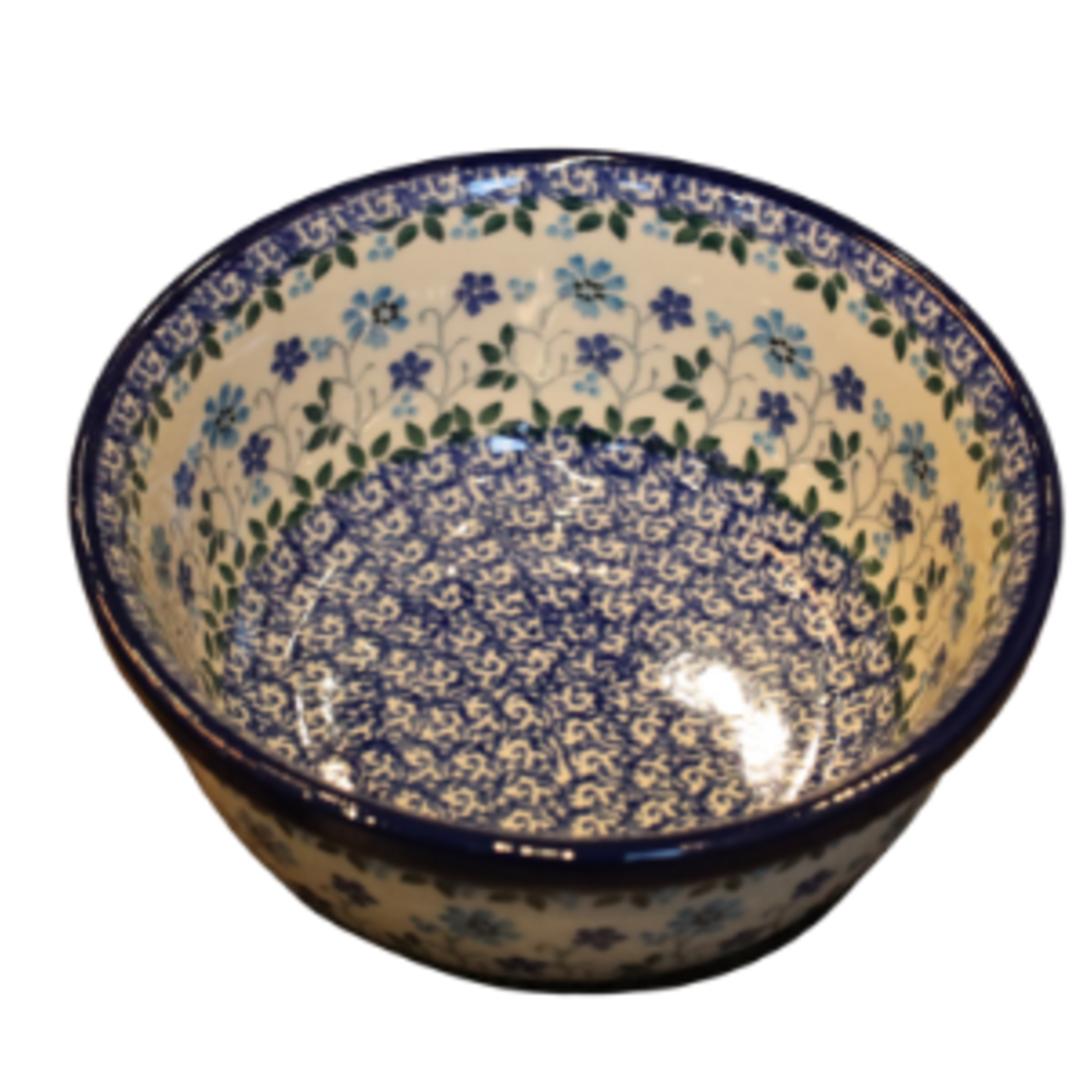 Polish Pottery Cereal / Berry Bowl 18oz, Love Me Not | Polish Pottery