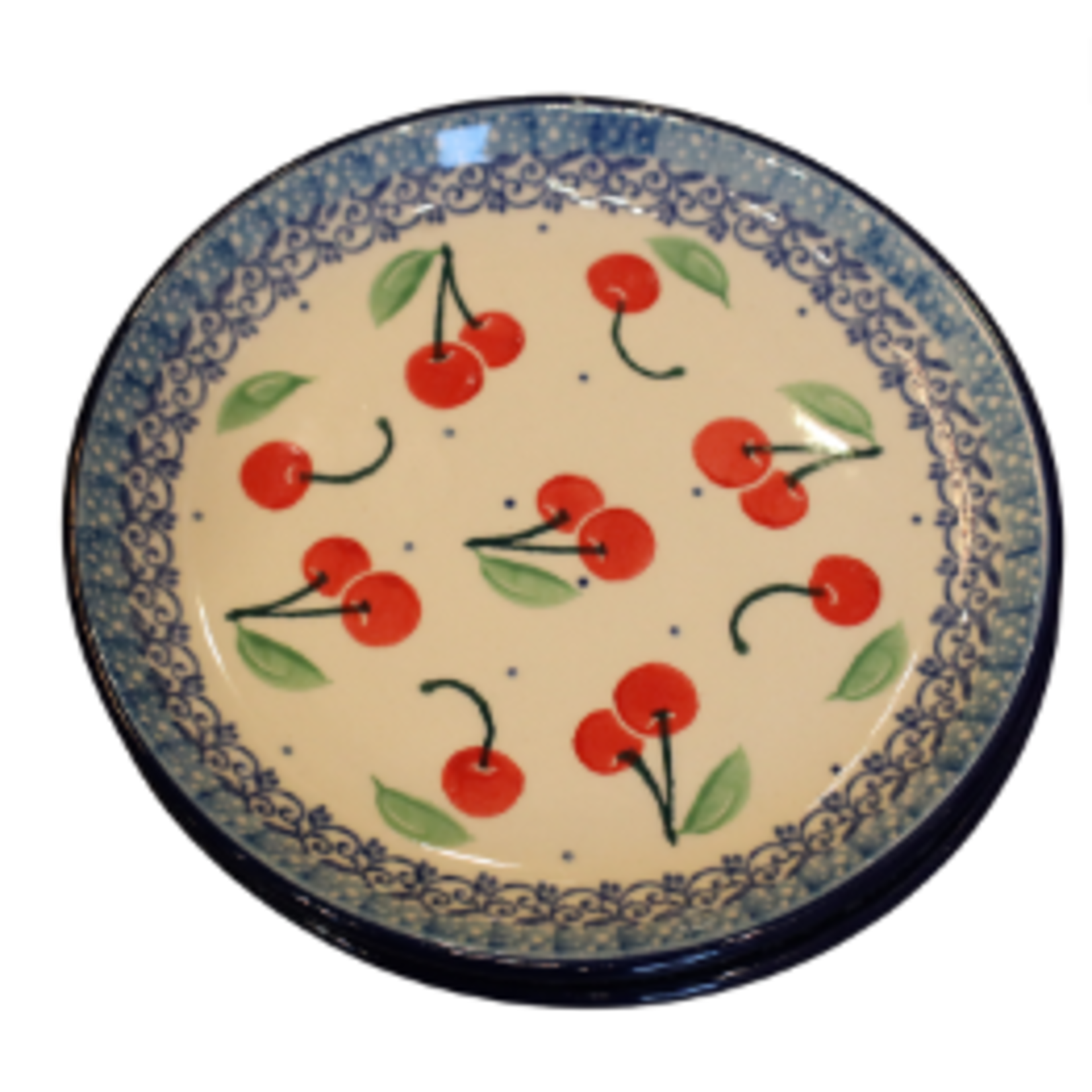 European Design Imports Inc. Polish Pottery Appetizer / Toast Plate 6", Cherries