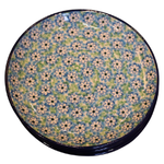 Polish Pottery Appetizer / Toast Plate 6", White Flowers | Polish Pottery