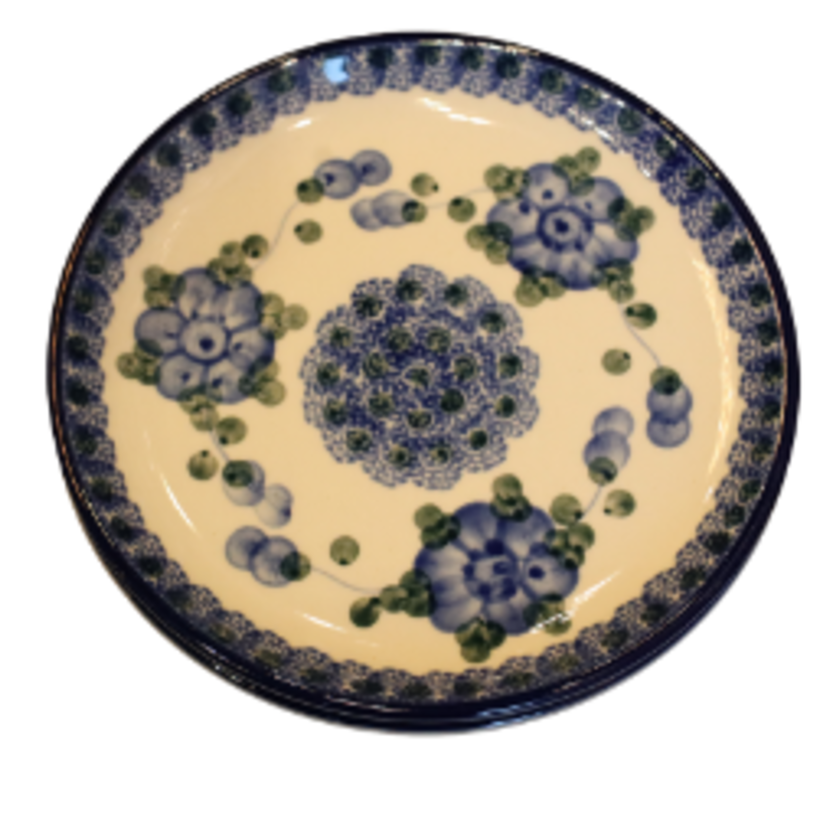 Polish Pottery Appetizer / Toast Plate 6" Blueberry Bunch | Polish Pottery
