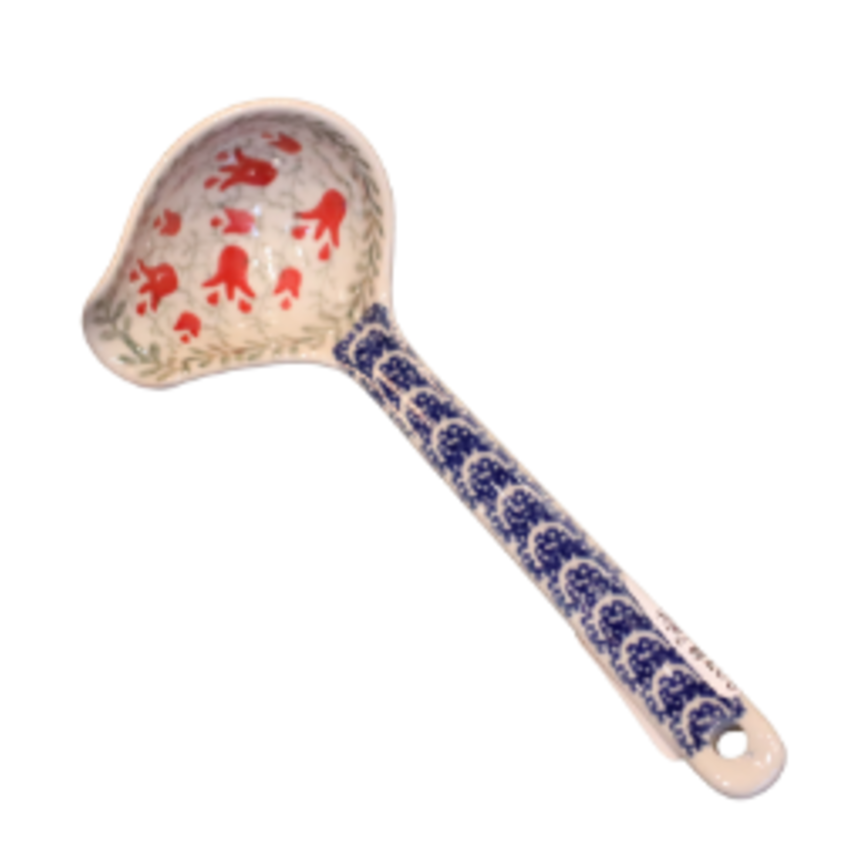Polish Pottery Small Ladle, Red Tulip | Polish Pottery