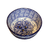 Polish Pottery Dessert Bowl - UNIKAT, Blue Bunch | Polish Pottery