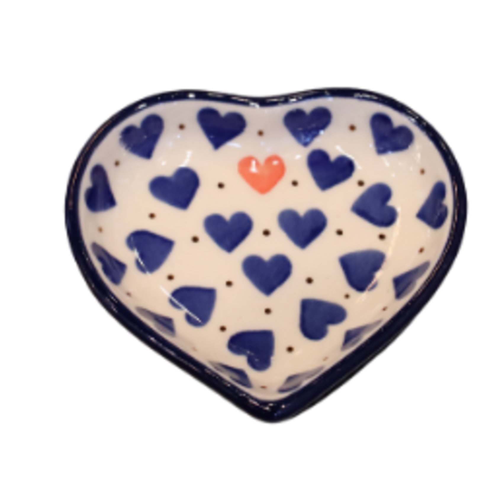 Polish Pottery Small Heart Dish 3", Hearts | Polish Pottery