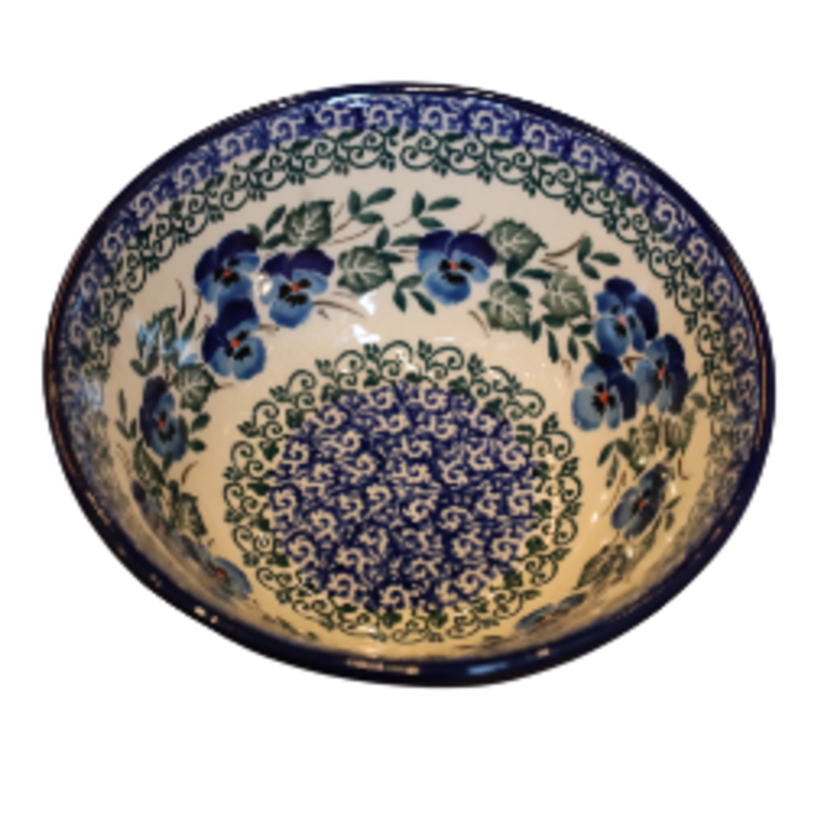 Polish Pottery Cereal Bowl, 14oz, Blueberry Bunch | Polish Pottery