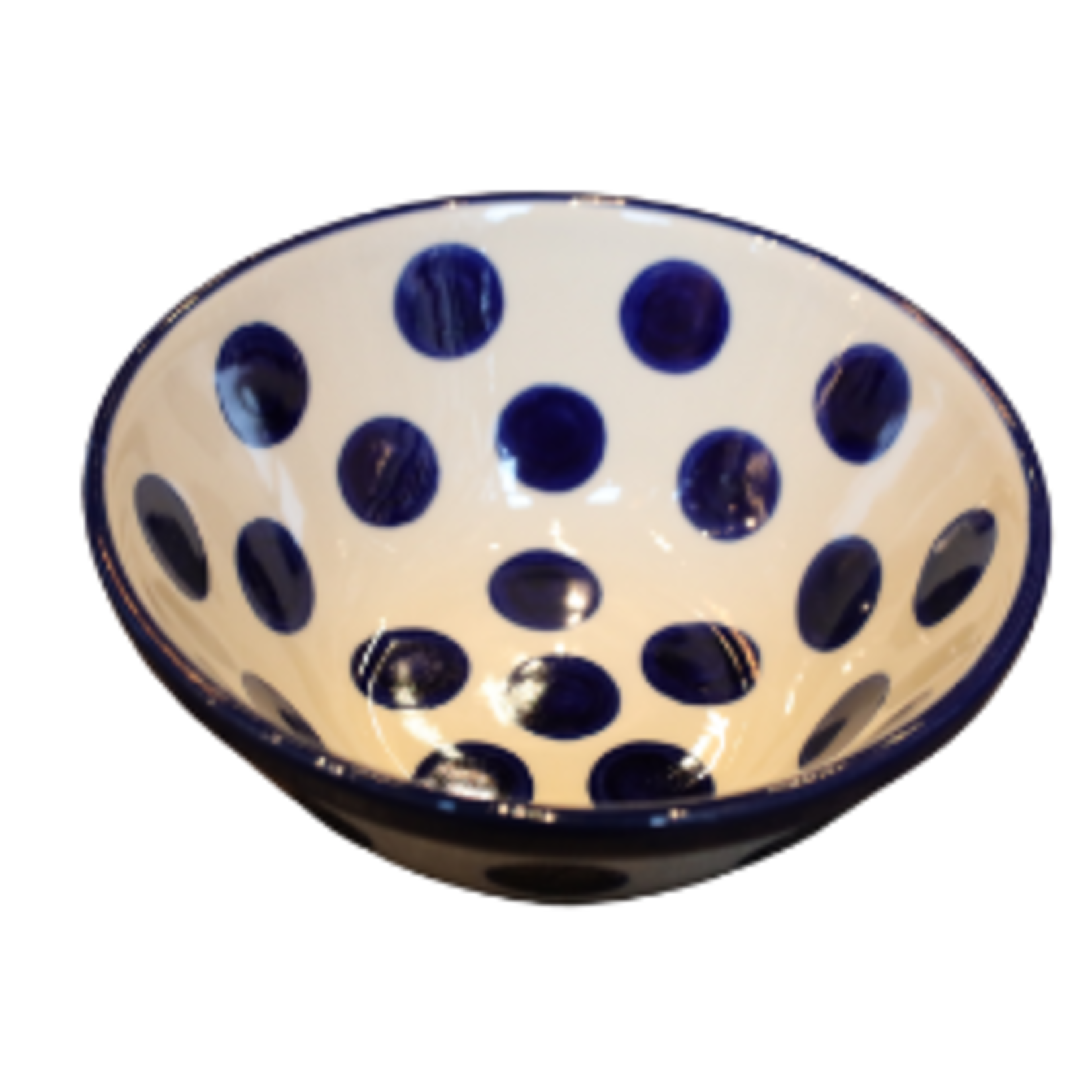 Polish Pottery Cereal Bowl, 14oz, Blue Dots | Polish Pottery
